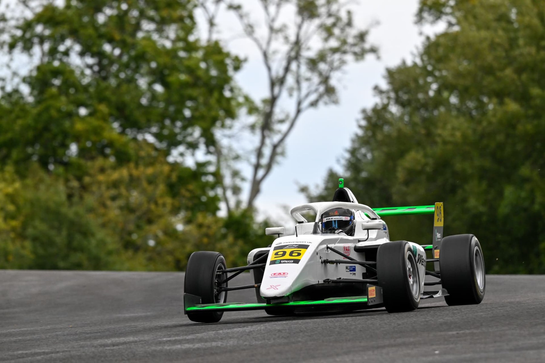 Jackson Wolny racing the number 96 FAT Racing Formula 4 car